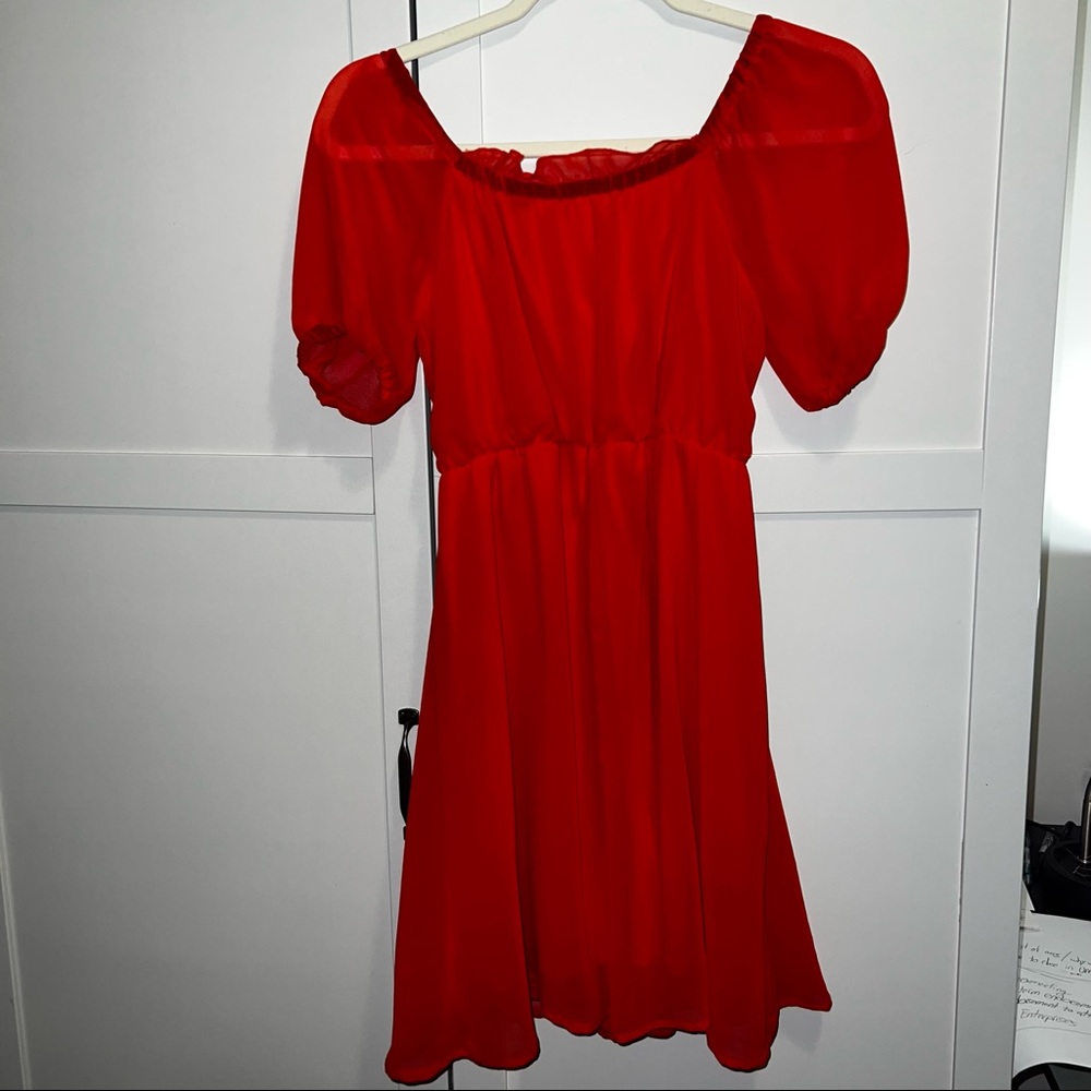 Red Mini Dress - Picture 3 of 5
